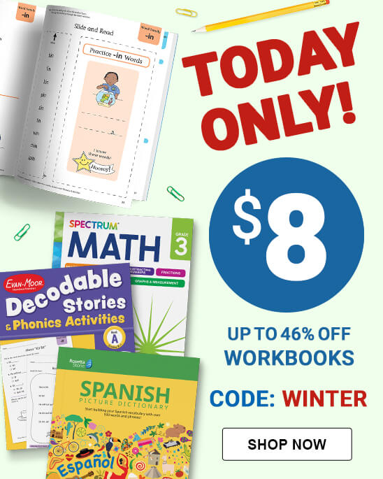 Today Only! $8 Up to 46% off workbooks. Use code: WINTER. Shop now!