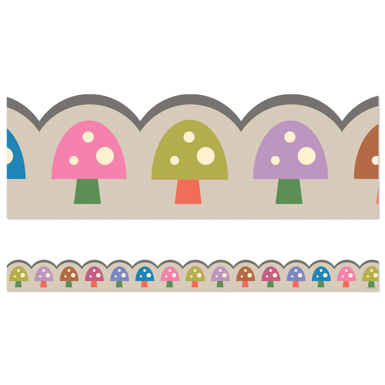 Image of Mushrooms Scalloped Bulletin Board Borders