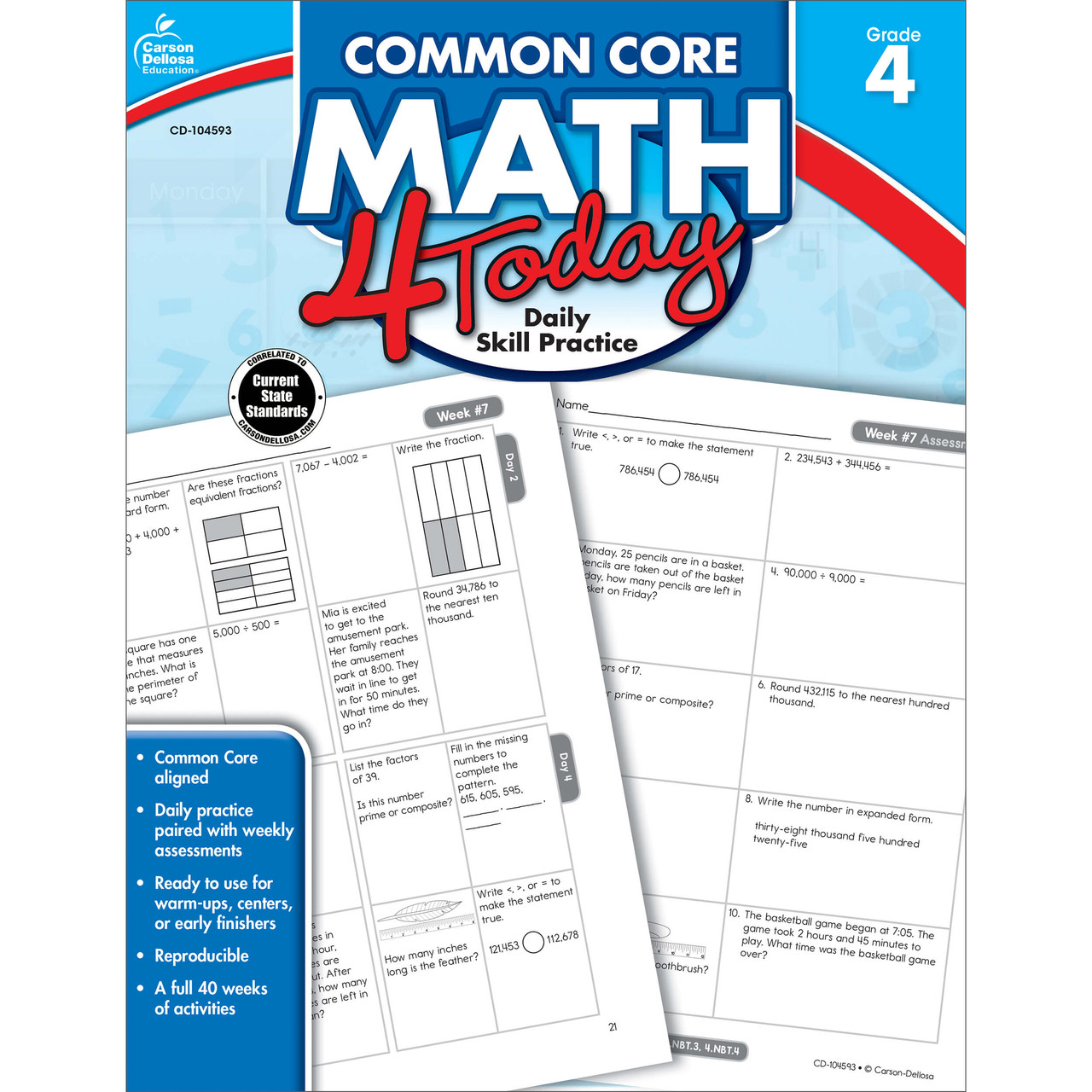 Image of Common Core Math 4 Today Workbook Grade 4 eBook (PDF)
