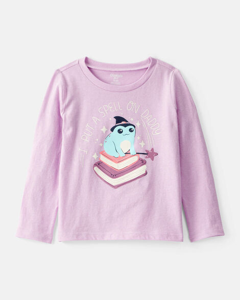 Image of Toddler Girl I Put A Spell On Daddy Long-Sleeve Graphic Tee - Purple
