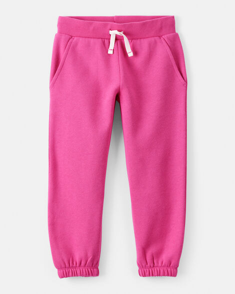 Image of Toddler Girl DayDream Fleece Drawstring Joggers - Pink