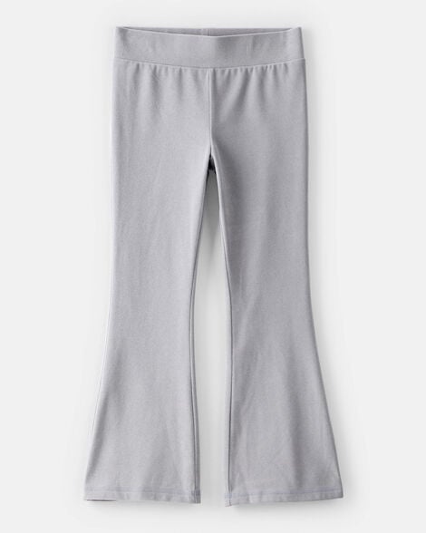 Image of Girls Microfleece Flare Pants - Grey