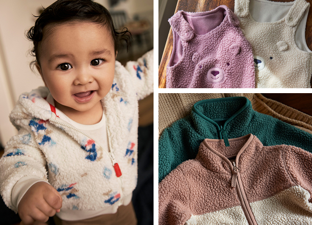&nbsp; Winter’s softest layer? Teddy fleece in every form – from head-to-toe jumpsuits to light jackets and vests.