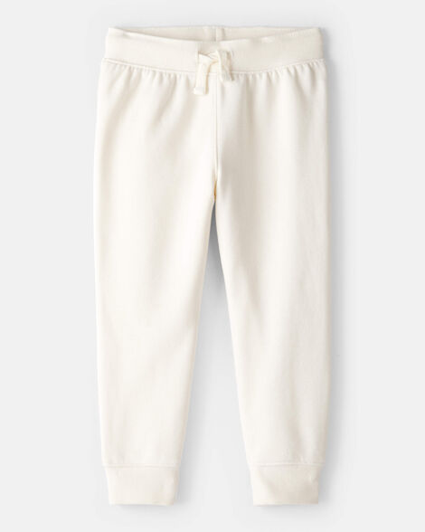 Image of Toddler Girl Drawstring Joggers - Cream