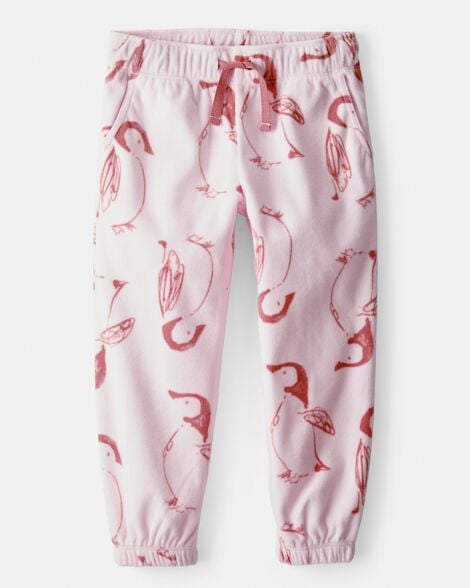 Image of Toddler Girl Penguin Cozy Jogger Pant - Pink