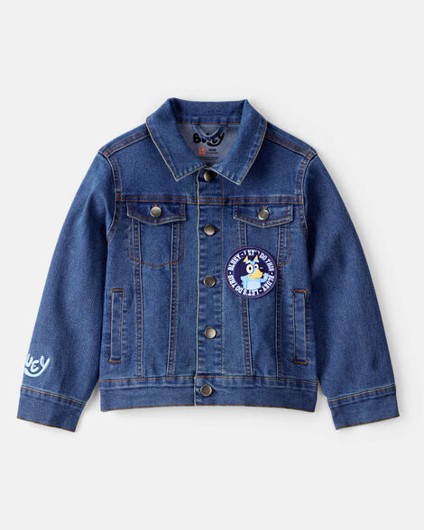 Image of Toddler Bluey Denim Jacket - Medium Wash