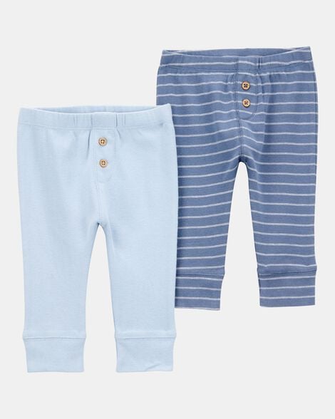 Image of Baby Boy 2-Pack Pull-On Pants - Blue