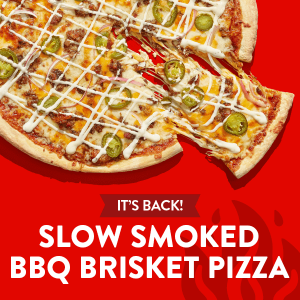 It's back! Slow Smoked BBQ Brisket Pizza