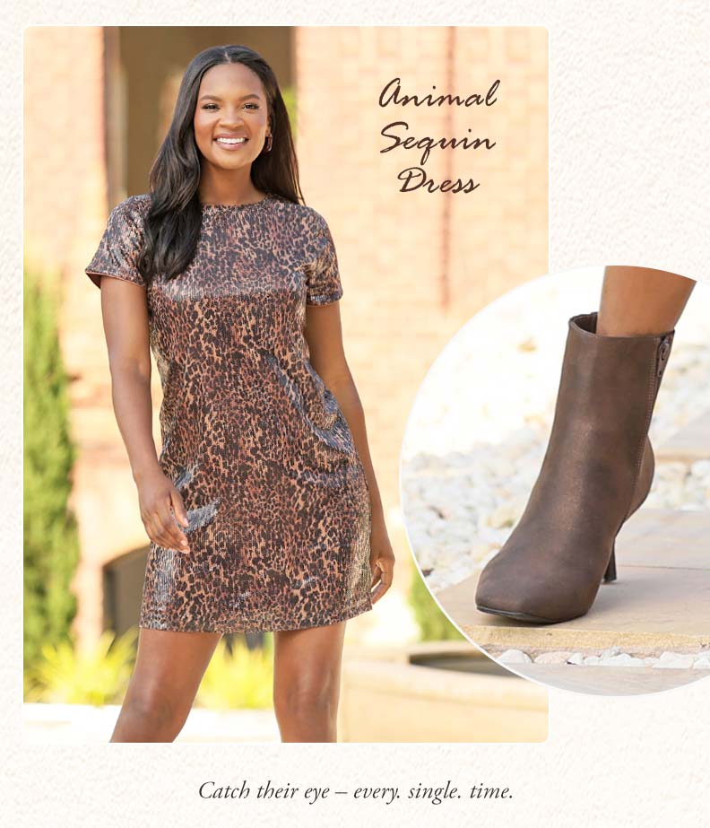 Shop Animal Sequin Shift Dress