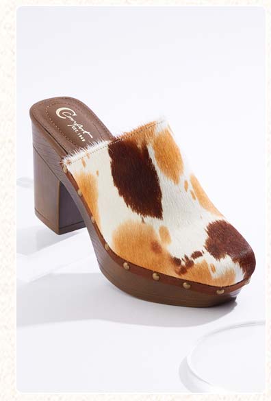 Shop Cow Print Platform Clogs