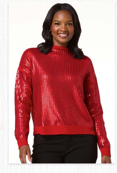 Shop All Over Matte Sequin Embellished Sweater