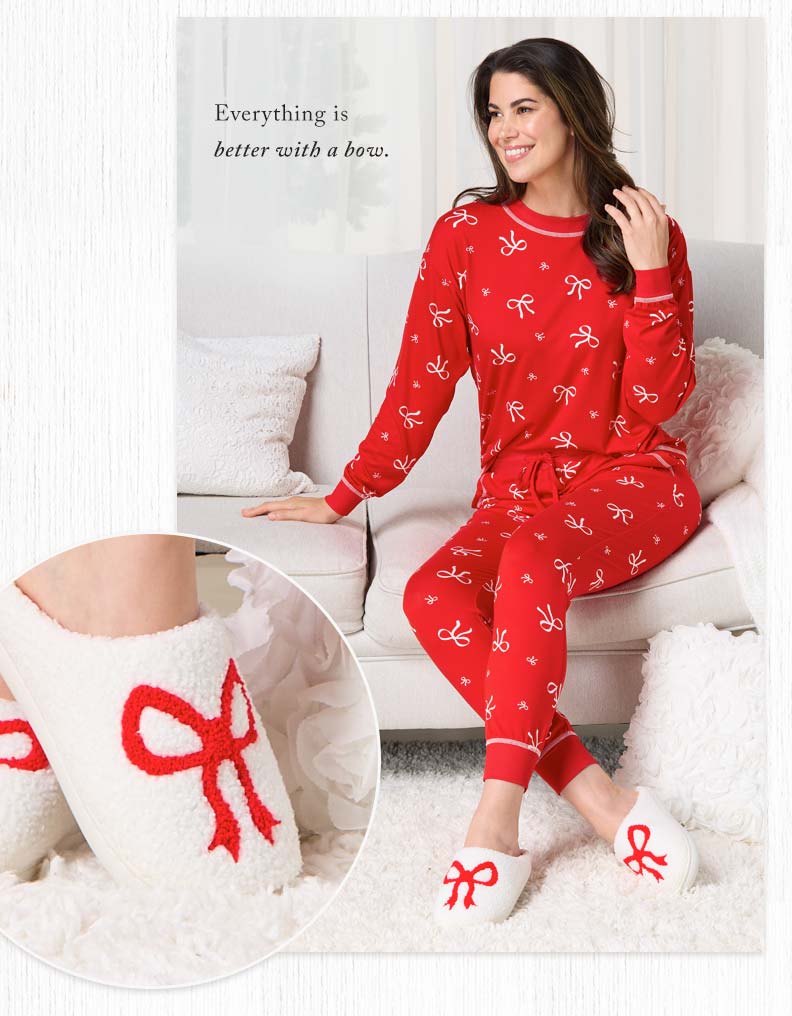 Shop Bow Print Red Set