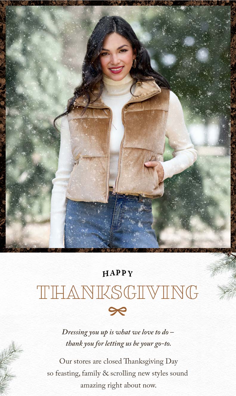 Happy Thanksgiving Shop New Arrivals