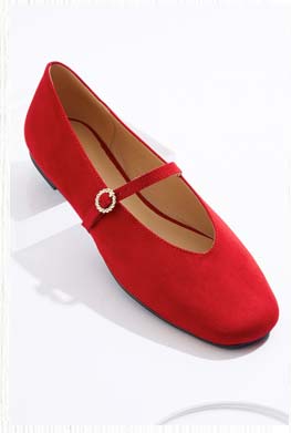 Shop Faux Suede Mary Jane Flats