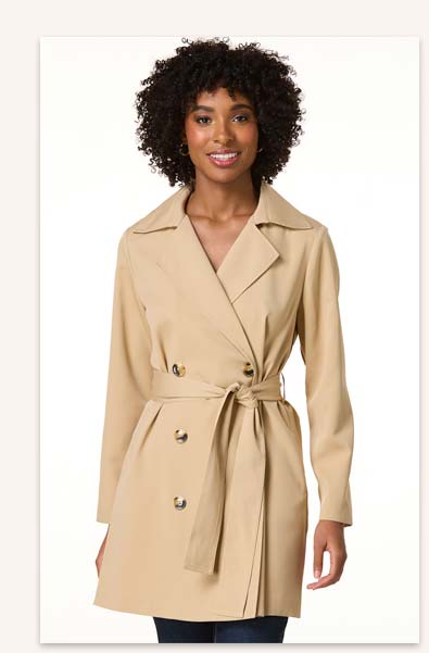 Shop Classic Tie Waist Trench Coat