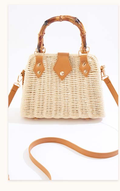 Shop Bamboo Scalloped Rattan Mini Bag