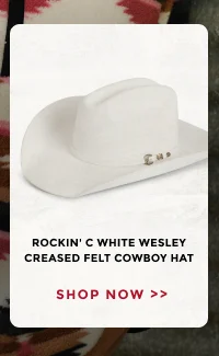 Rockin' C White Wesley Creased Felt Cowboy Hat | SHOP NOW >>