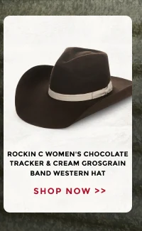 Rockin C Women's Chocolate Tracker & Cream Grosgrain Band Western Hat | SHOP NOW >>
