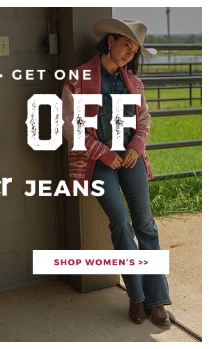 BUY ONE GET ONE 50% OFF WRANGLER JEANS | SHOP WOMEN'S >>