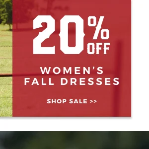 20% OFF WOMEN'S FALL DRESSES | SHOP SALE >>