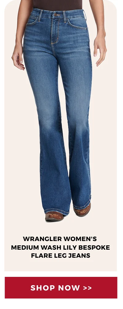 WRANGLER WOMEN'S MEDIUM WASH LILY BESPOKE FLARE LEG JEANS | SHOP NOW >>