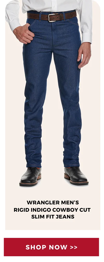 WRANGLER MEN'S RIGID INDIGO COWBOY CUT SLIM FIT JEANS | SHOP NOW >>
