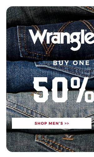 WRANGLER BUY ONE GET ON 50% OFF | SHOP MEN'S >>