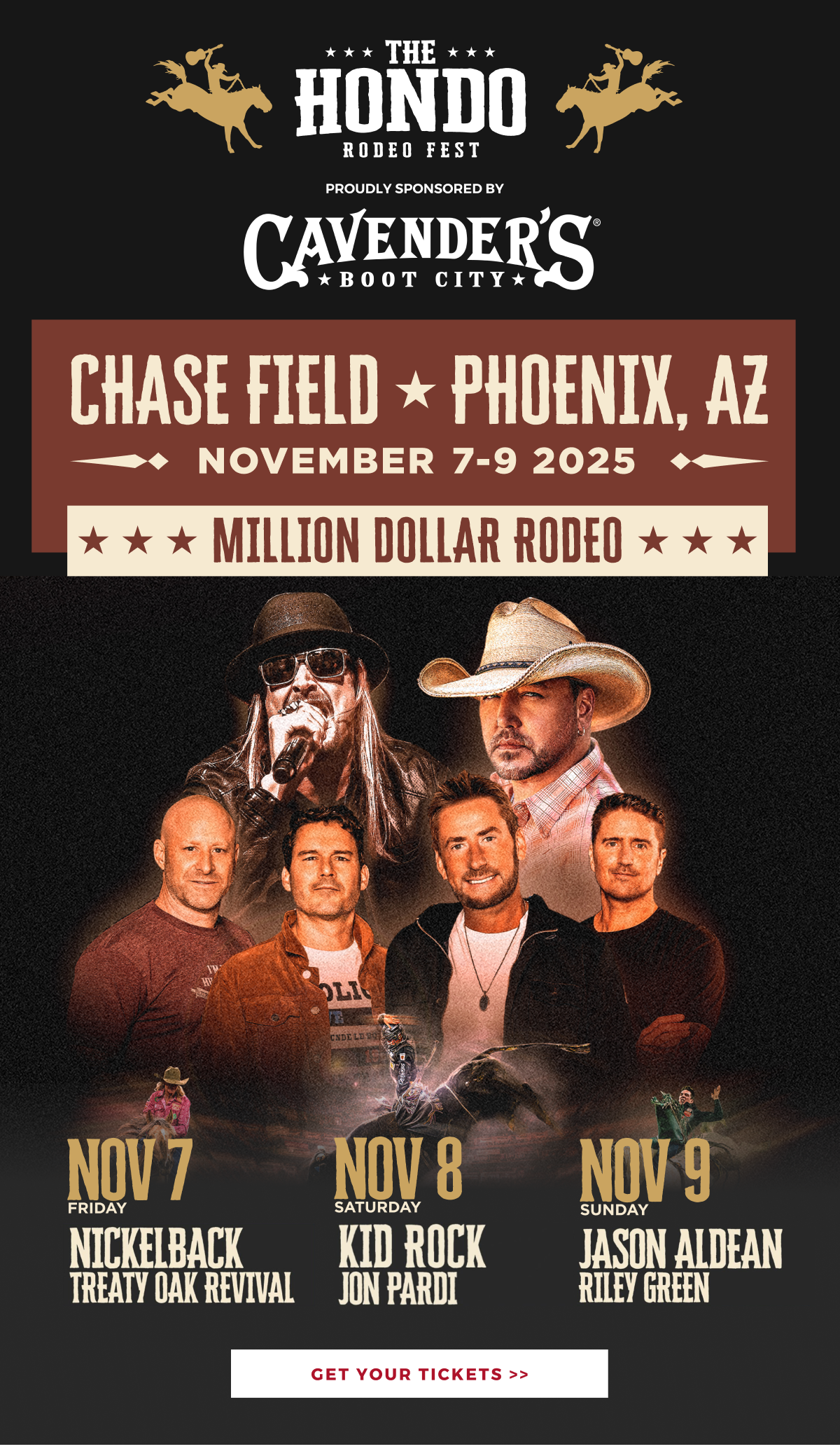 THE HONDO RODEO FEST PROUDLY SPONSORED BY CAVENDER'S BOOT CITY | CHASE FIELD | PHOENIX, AZ | NOVEMBER 7-9 2025 | GET YOUR TICKETS >>
