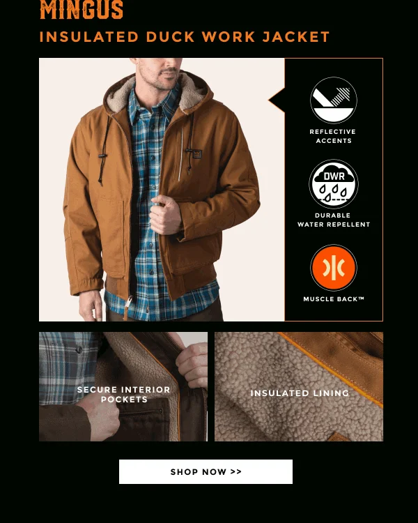 MINGUS INSULATED DUCK WORK JACKET | SHOP NOW >>