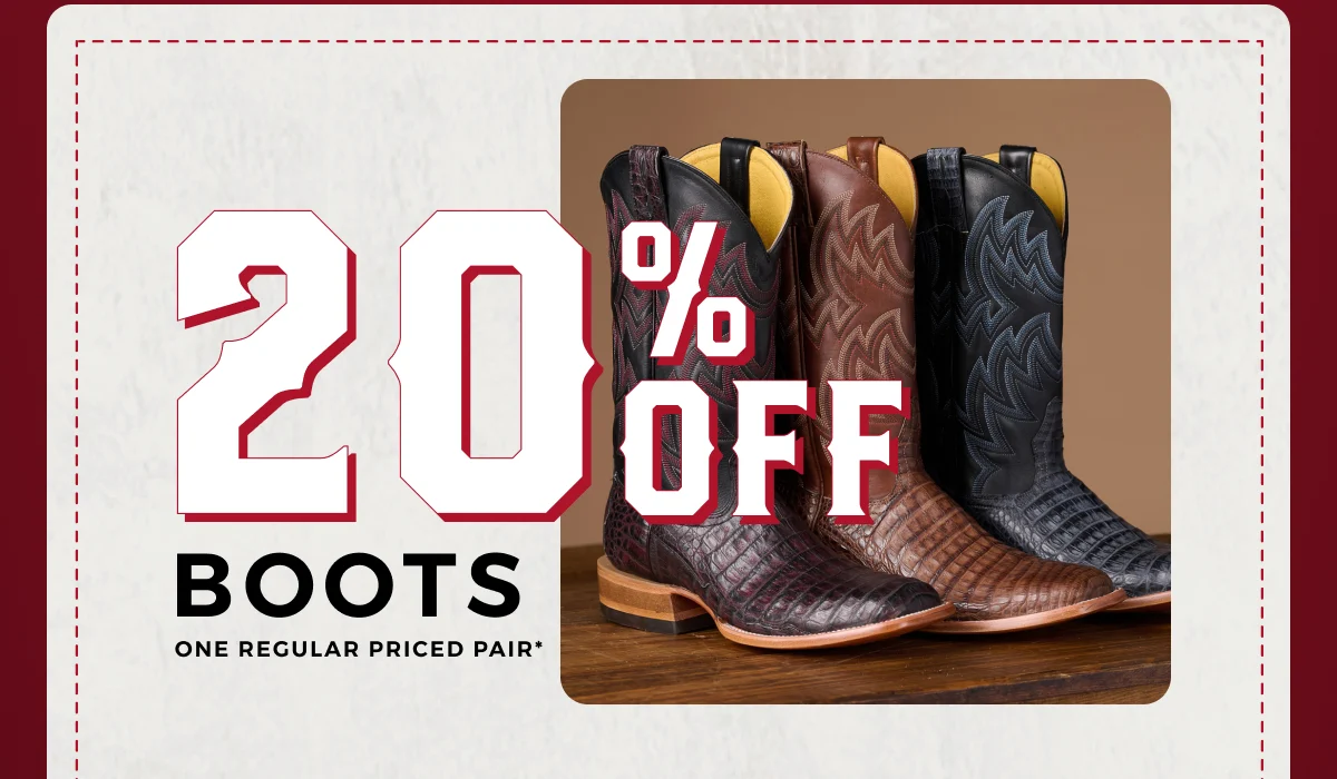 20% OFF ONE PAIR OF BOOTS