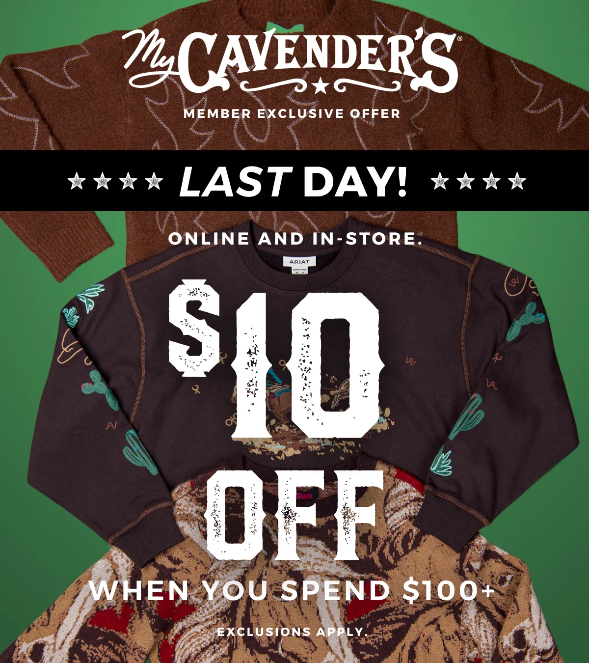 LAST DAY | $10 OFF WHEN YOU SPEND $100+