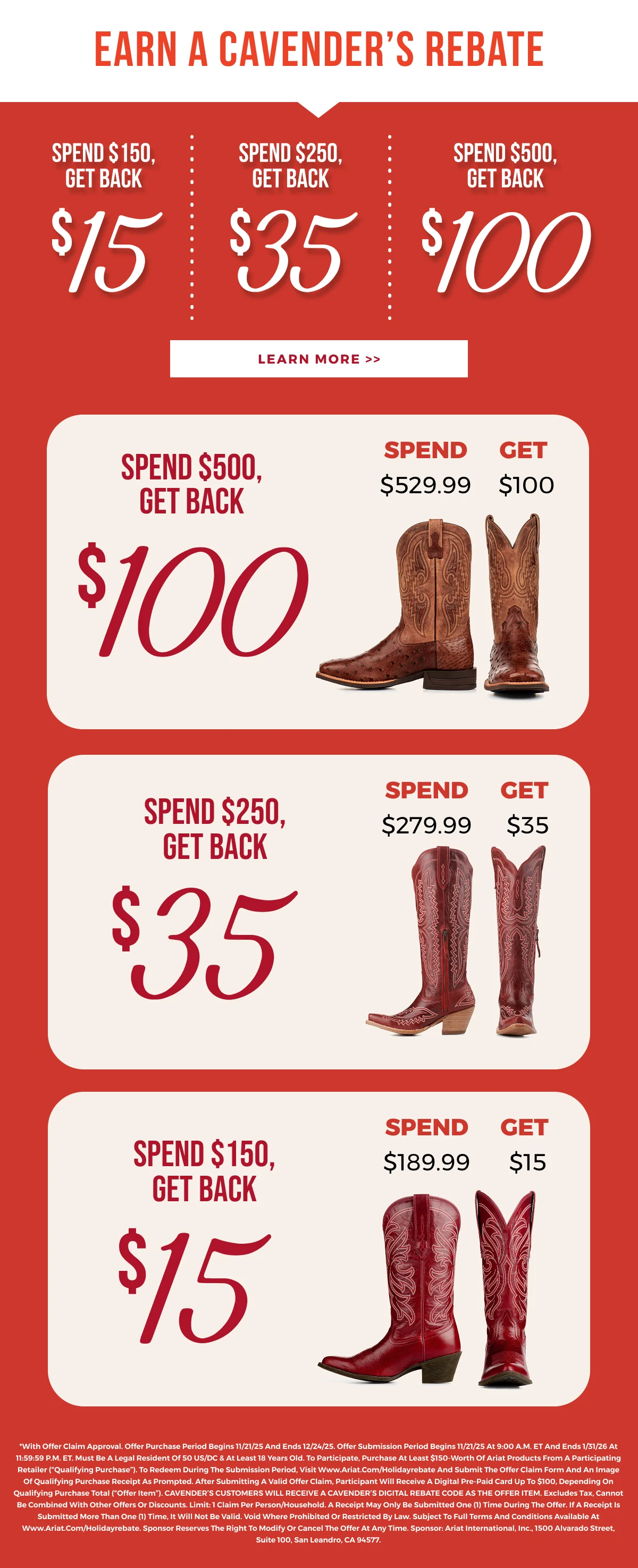 EARN A CAVENDER'S REBATE! | LEARN MORE >>