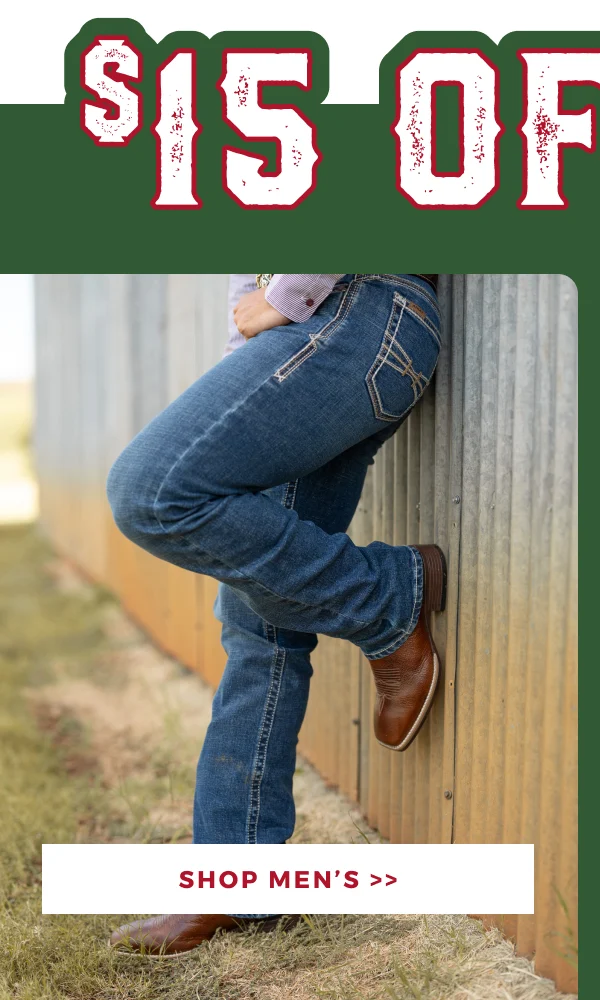 $15 OFF MEN'S DENIM