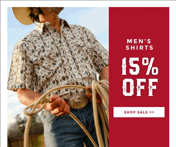 MEN'S SHIRTS 15% OFF | SHOP SALE >>
