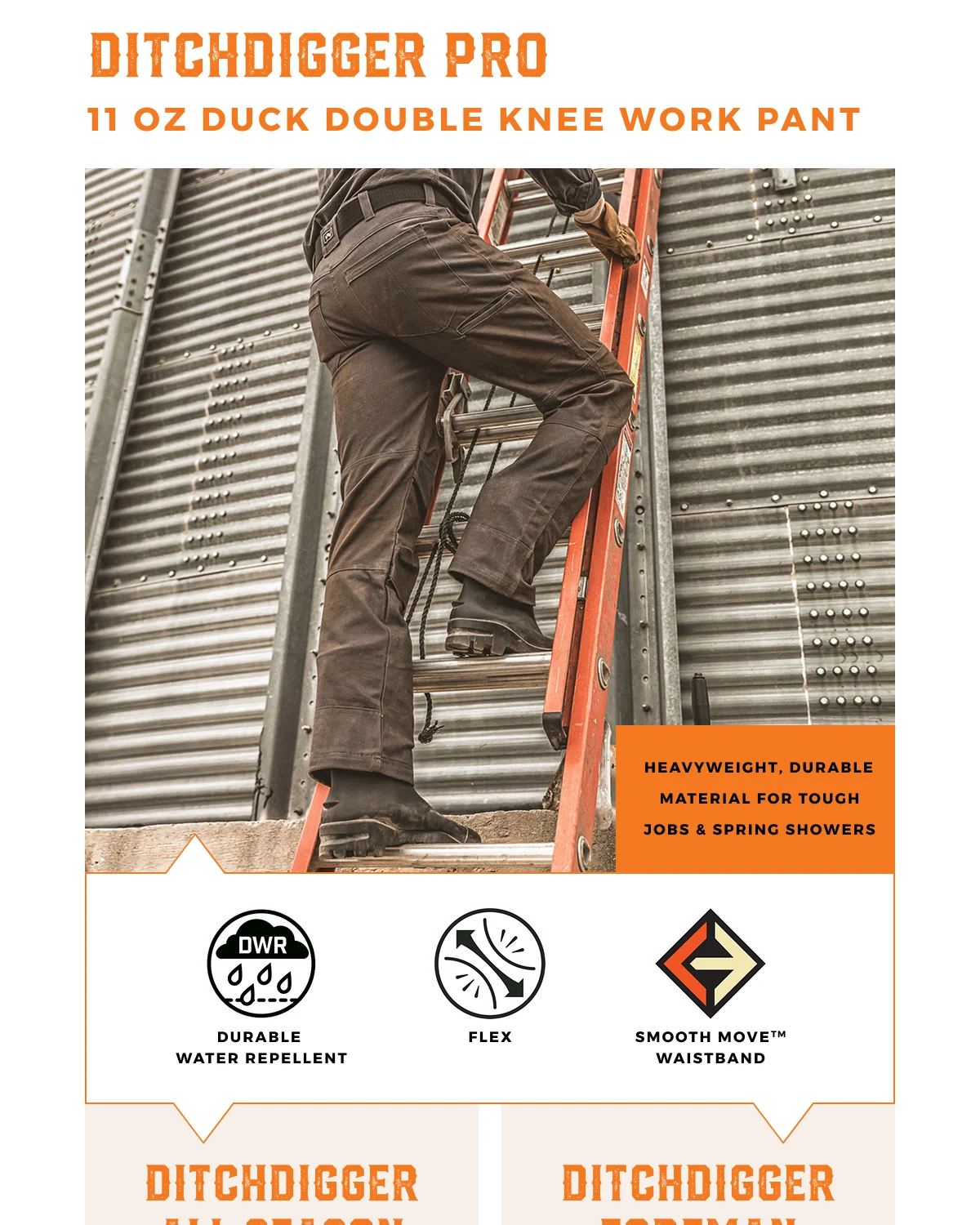 DITCHDIGGER PRO 11OZ DUCK DOUBLE KNEE WORK PANT | SHOP NOW