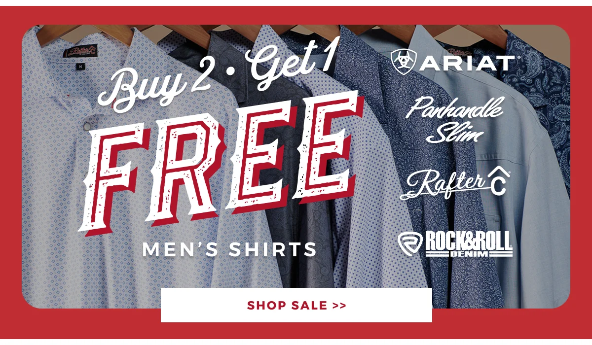 BUY 2 GET 1 FREE MEN'S SHIRTS | SHOP SALE >>