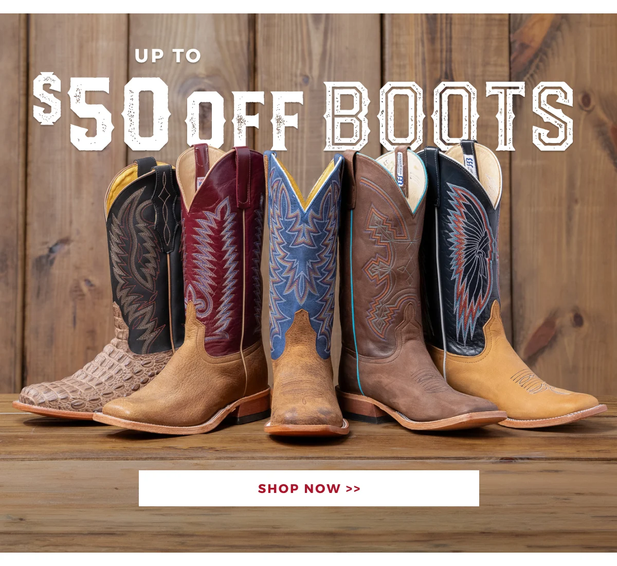 BOOTS UP TO $50 OFF | SHOP SALE