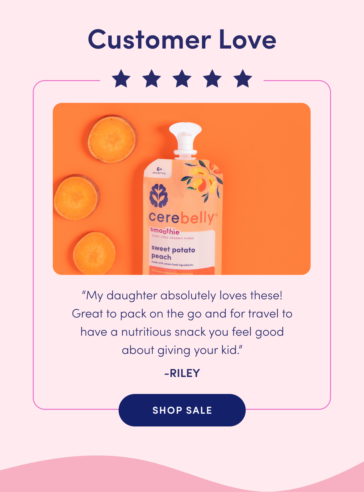 Customer Love | "My daughter absolutely loves these! Great to pakc on the go and for travel to have a nutritious snack you feel good about giving your kid." - Riley | SHOP SALE