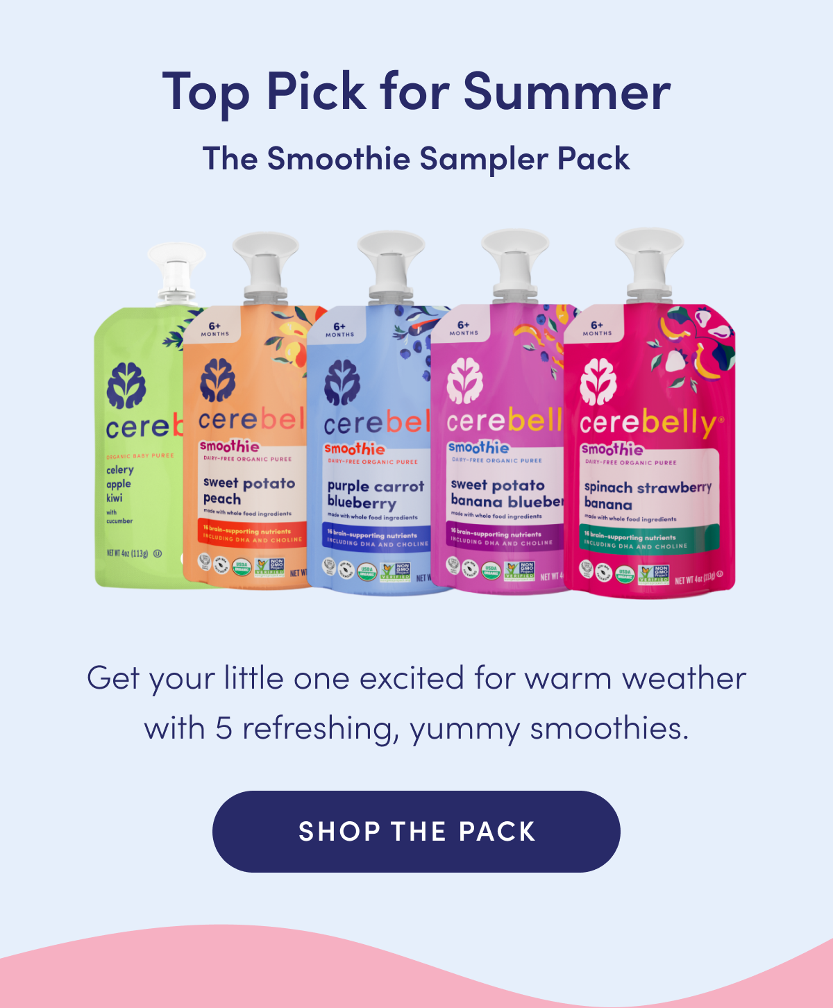 Top Pick for Summer | The Smoothie Sampler Pack | Get you little one excited for warm weather with 5 refreshing, yummy smoothies. | SHOP THE PACK