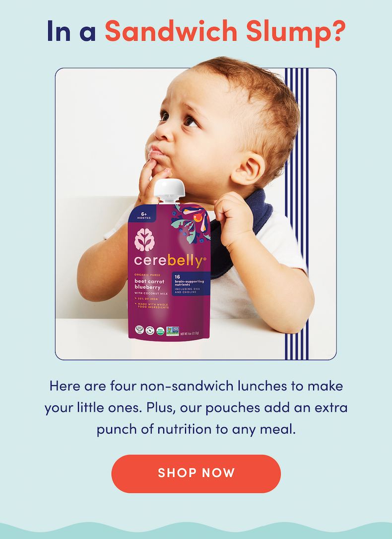 In a sandwich slump? Here are four non-sandwich lunches to make your little ones.