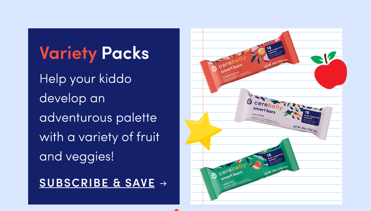 Variety Packs | Help your kiddo develop an adventurous palette with a variety of fruit and veggies! | SUBSCRIBE & SAVE
