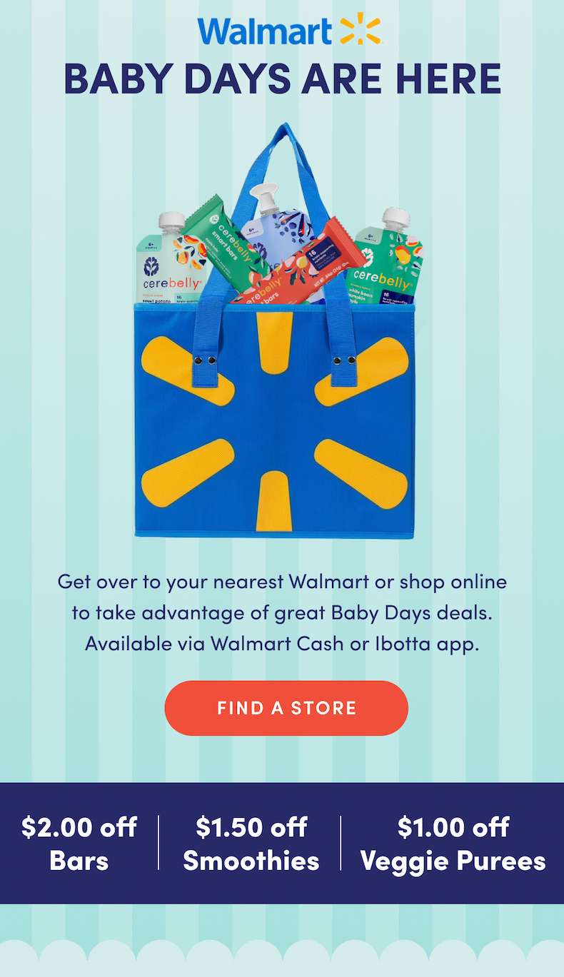 Walmart | Baby Days Are Here | Walmart is hosting Baby Days with lots of goodies and offers you can take advantage of online and in store. | FIND A STORE