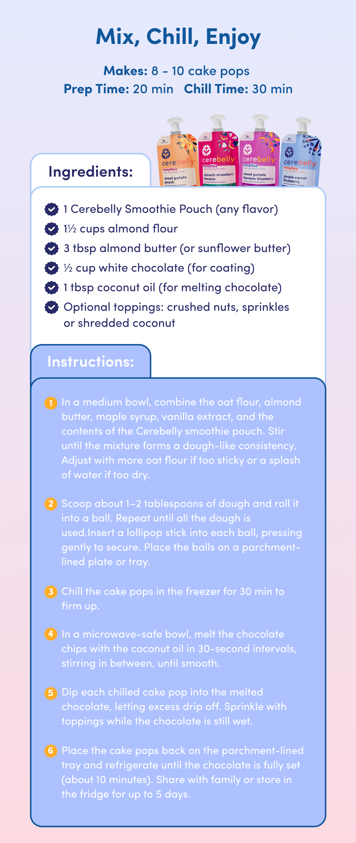 Mix, Chill, Enjoy: Add your favorite Cerebelly Smoothie!