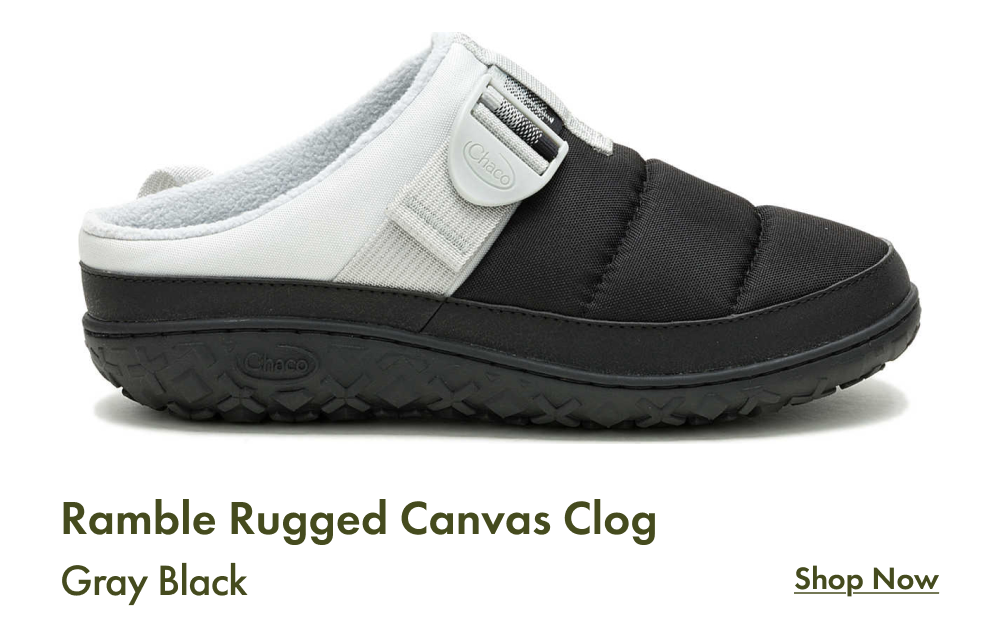 Ramble Rugged Canvas Clog - Gray Black - SHOP NOW