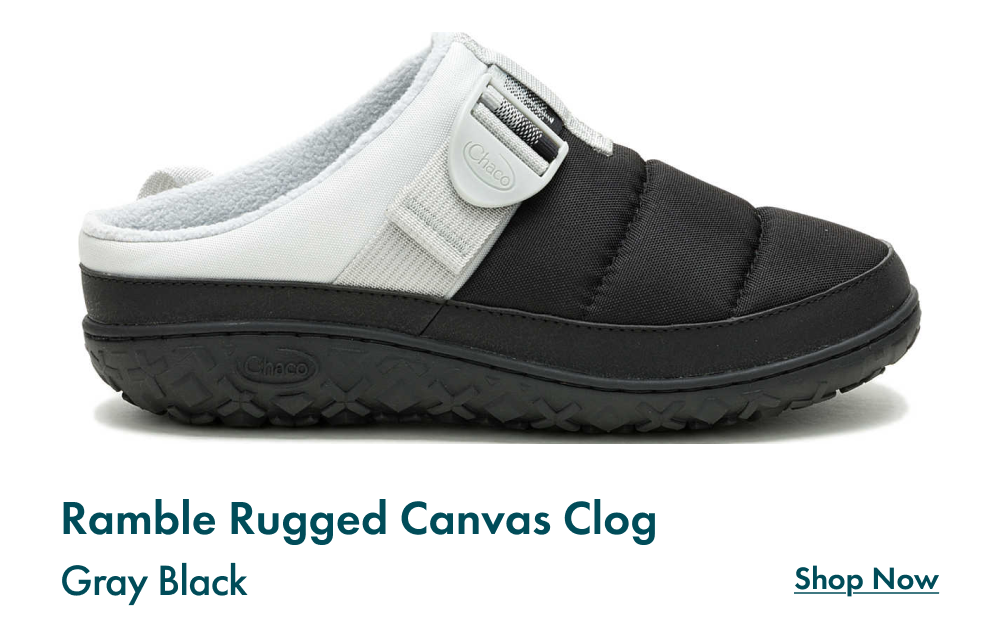 Ramble Rugged Canvas Clog - Gray Black - SHOP NOW