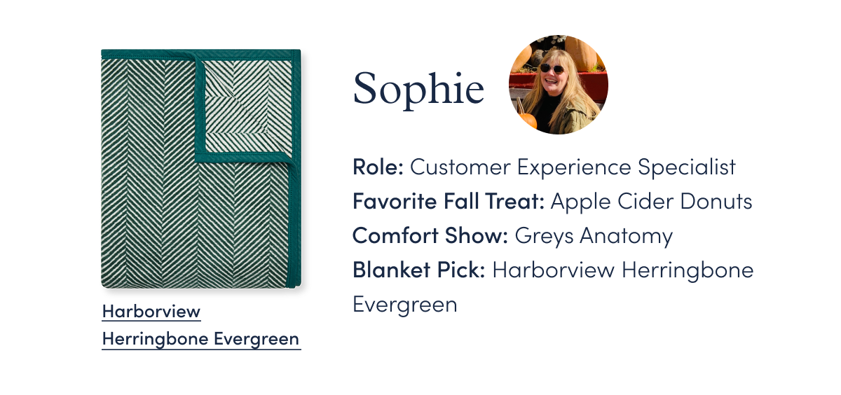 Sophie: Harborview Herringbone Evergreen