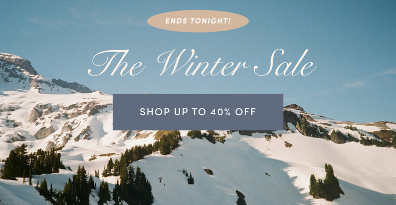 Ends tonight: The Winter Sale