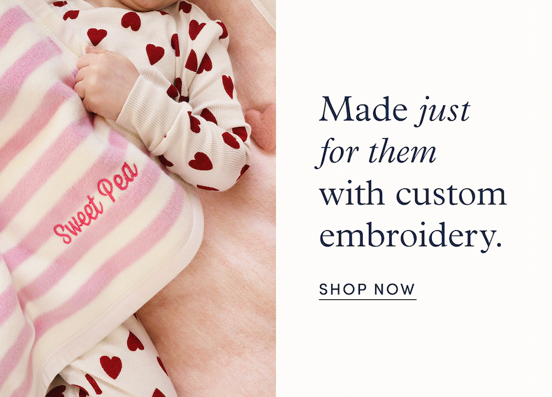 Made just for them with custom embroidery.