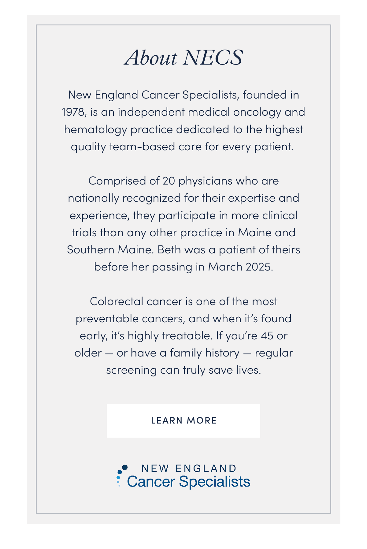 Learn More About NECS