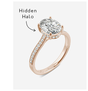 Oval Eternal Side-Stone Hidden Halo Engagement Ring